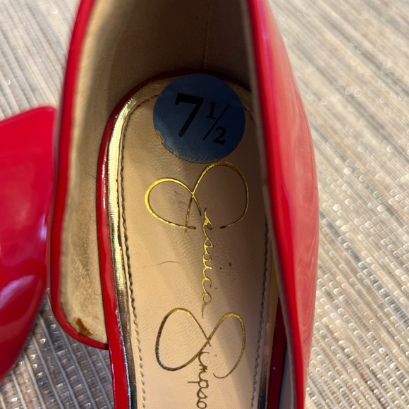 Jessica Simpson - size 7; high heeled; Red Shoes - Picture 8 of 9